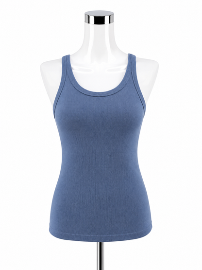 Michael Stars Blue 2x1 Rib Scoop Neck Tank Top Size S | Pre-Owned