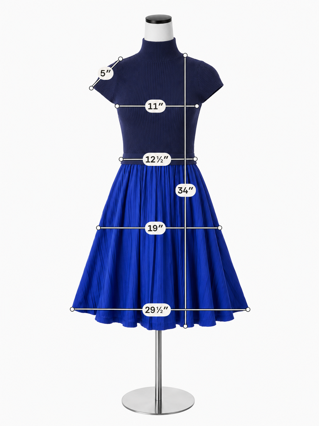 Maeve by Anthropologie Colorblock Pleated Two-Fer Dress Small Petite NWT