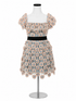 self portrait blush/blue Cocktail Self-Portrait Felicia Daisy Guipure Lace Off-Shoulder Mini Dress Size 8 - Size 8