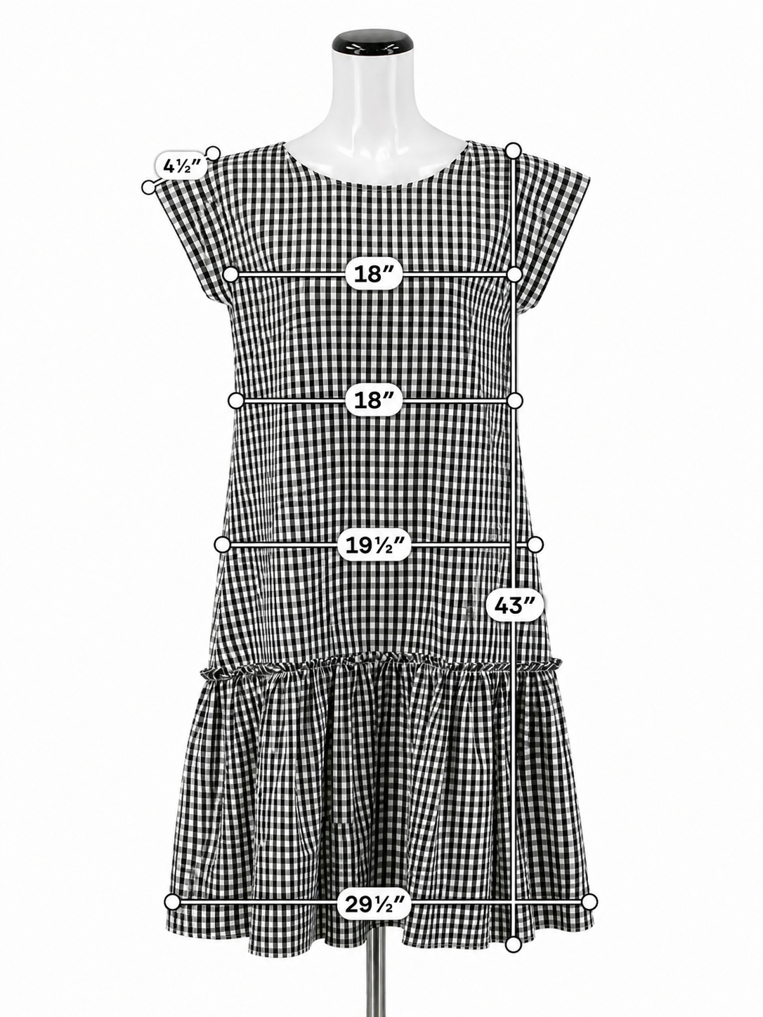 Lili Sidonio Gingham Check Drop Waist Midi Dress Size XS/S