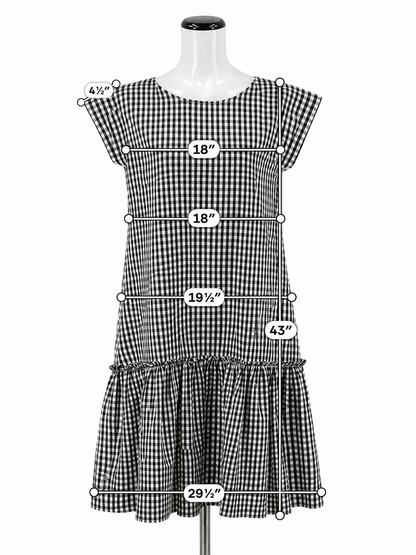 Lili Sidonio Gingham Check Drop Waist Midi Dress Size XS/S