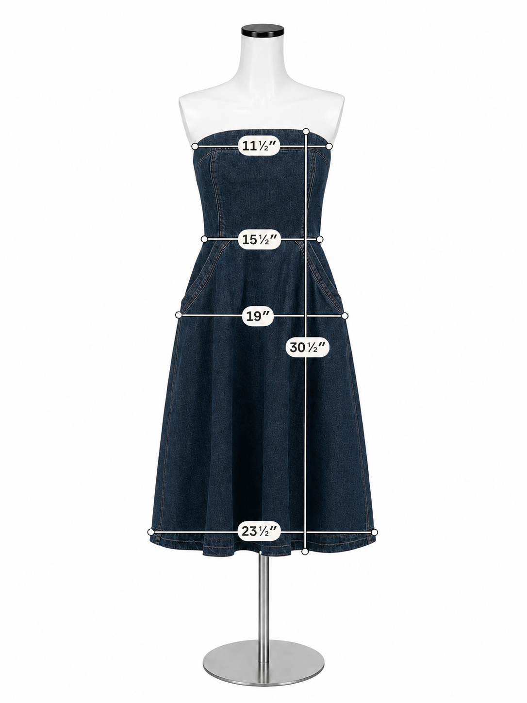 Holding Horses by Anthropologie Denim Strapless Sweetheart Dress 4P