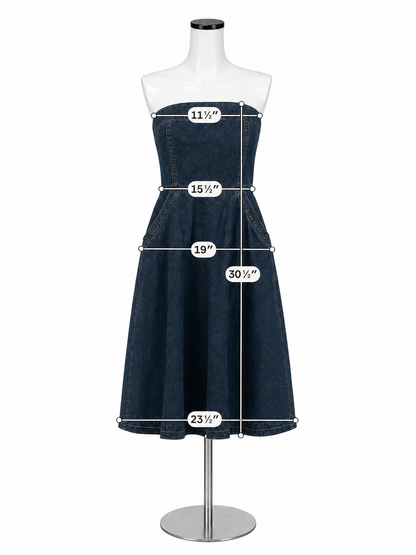 Holding Horses by Anthropologie Denim Strapless Sweetheart Dress 4P