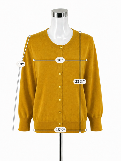 Premise Mustard Yellow Snap Front Cardigan Sweater | Size Medium