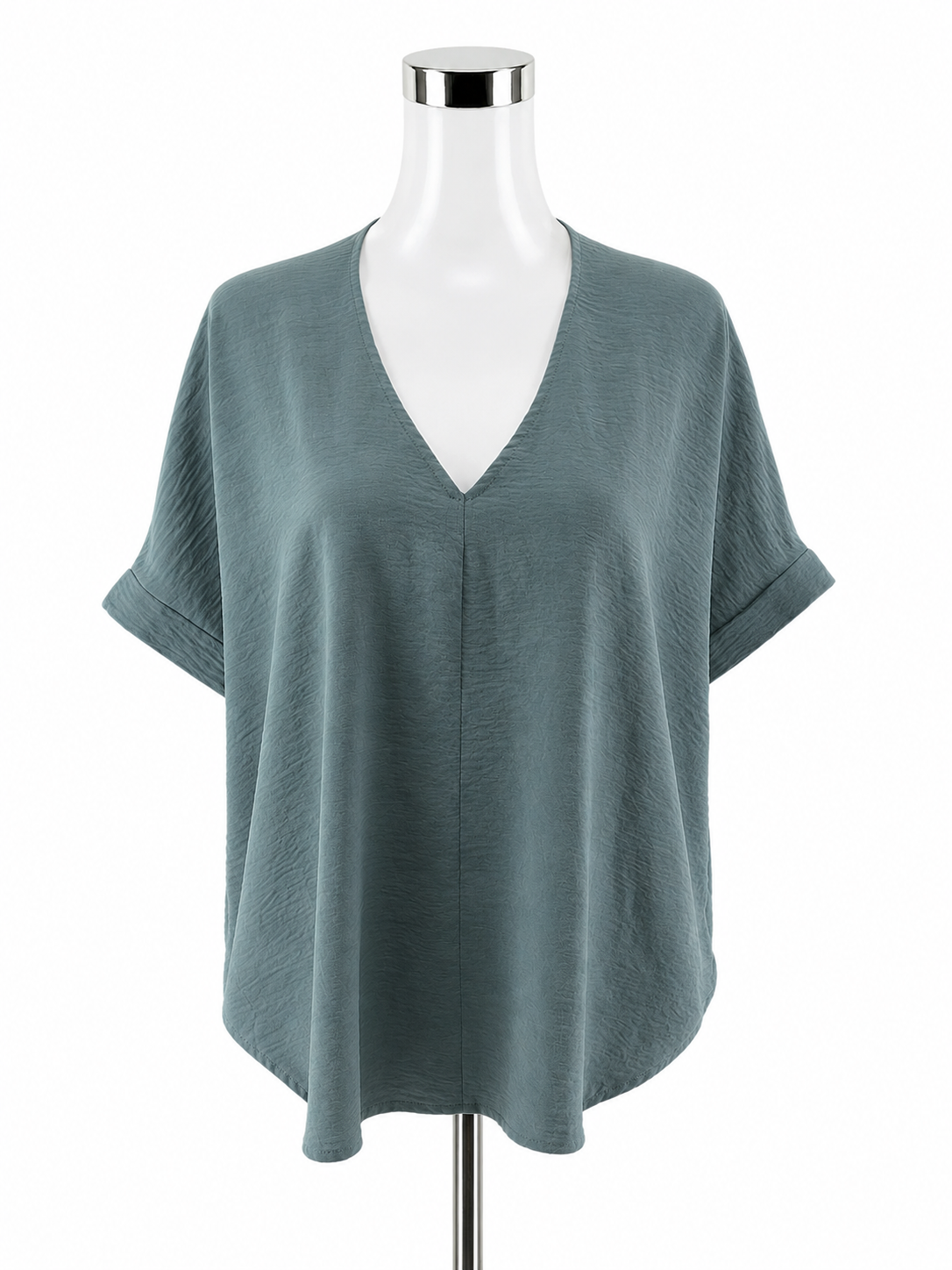Jodifl Slate Blue V-Neck Dolman Sleeve High-Low Top Size Medium