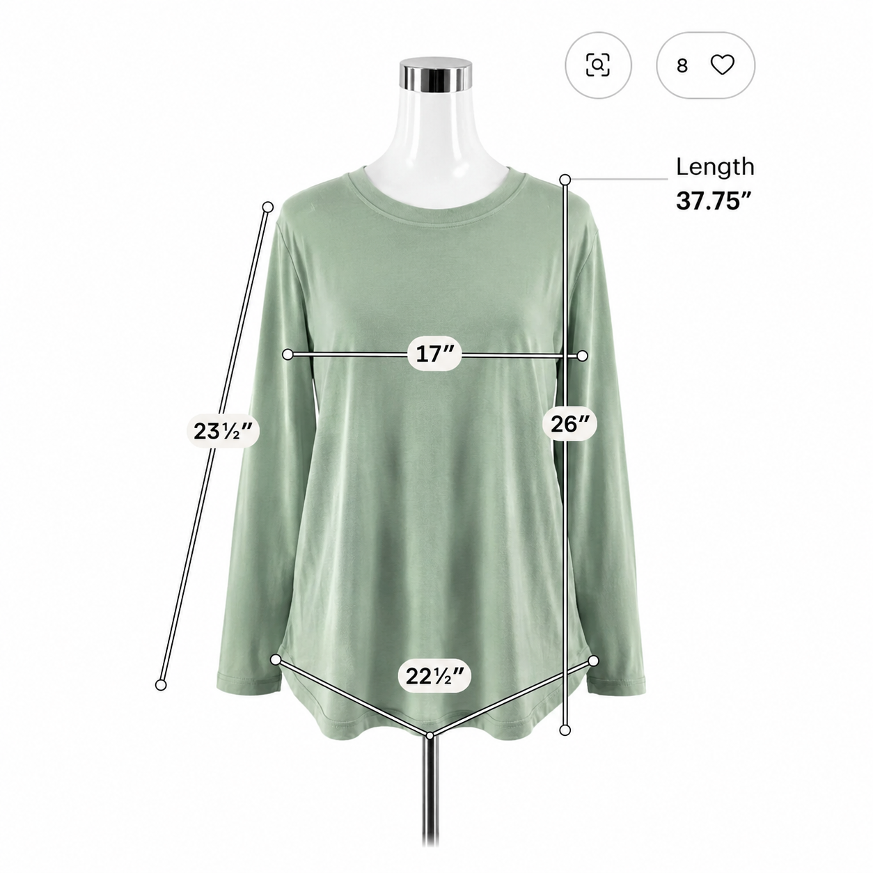 Antonio Melani NWT Mint Green Soft Stretch Lyocell Blend Long Sleeve Top XL