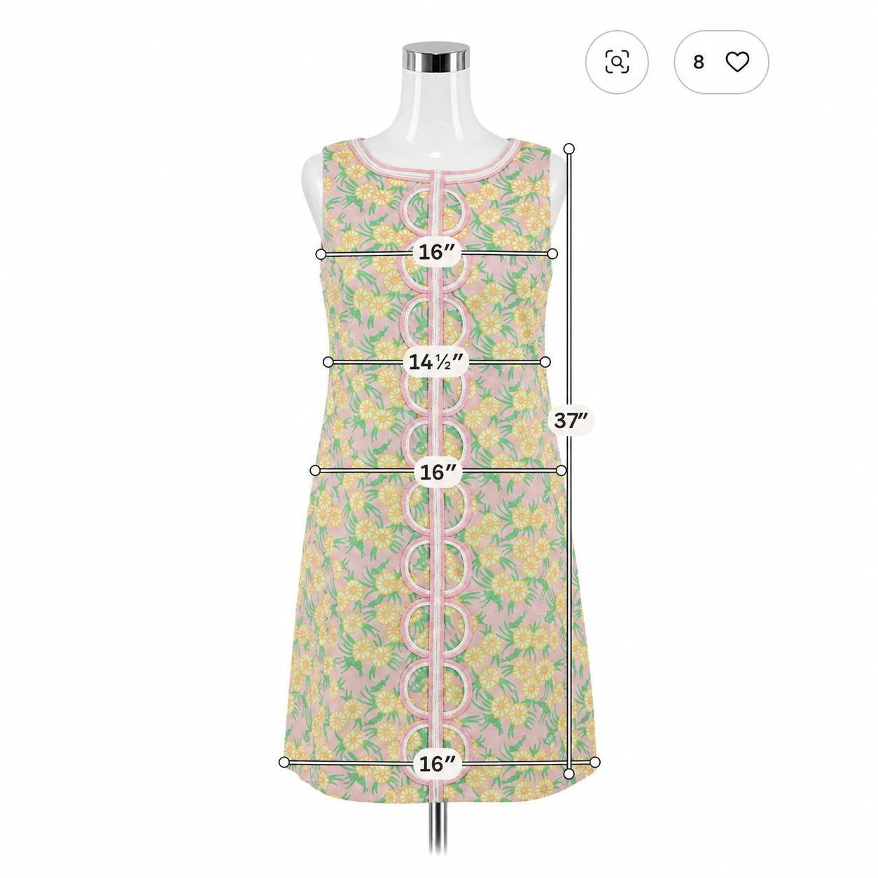 Lilly Pulitzer Jane Shift Dress Size 0 Mai Tai Pineapple Print