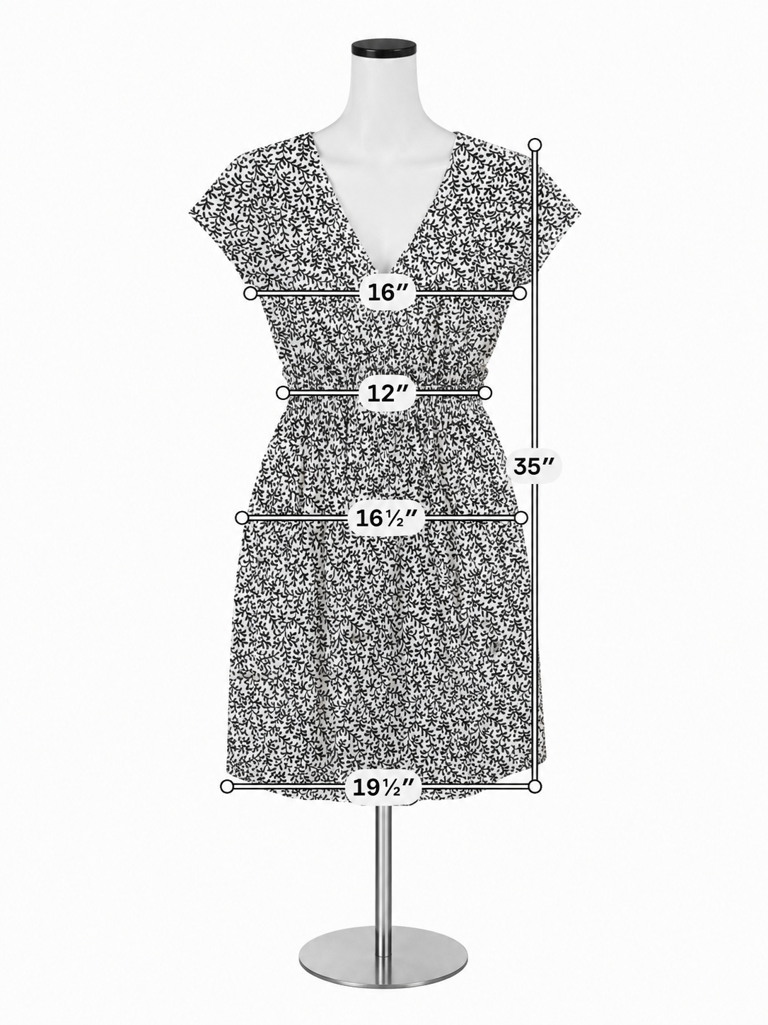 Boden Amelie Jersey Dress 10P Petite Black White Vine Print Modal Cotton