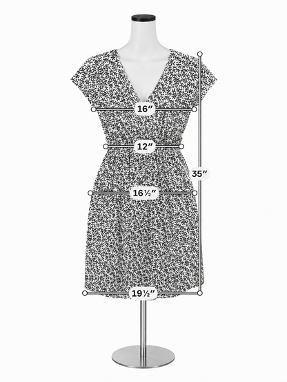 Boden Amelie Jersey Dress 10P Petite Black White Vine Print Modal Cotton