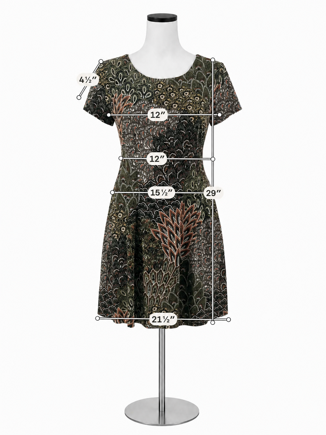 Connected Apparel Paisley Medallion Fit &amp; Flare Dress Petite 4P