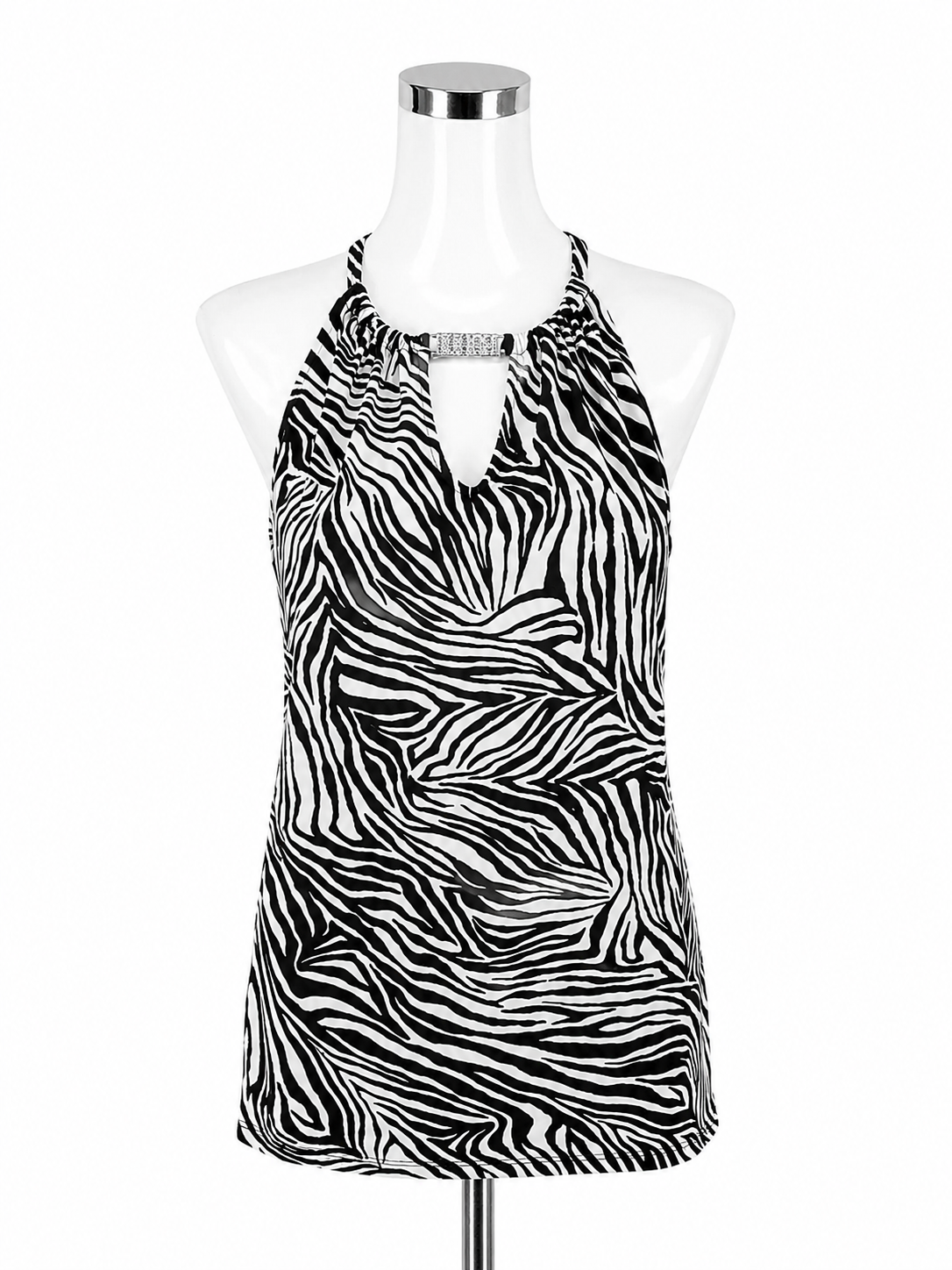 Michael Kors Zebra Print Halter Tank Top Size Small