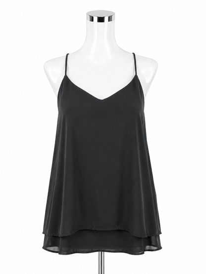 Bar III Black V-Neck Spaghetti Strap Cami Top Size Medium