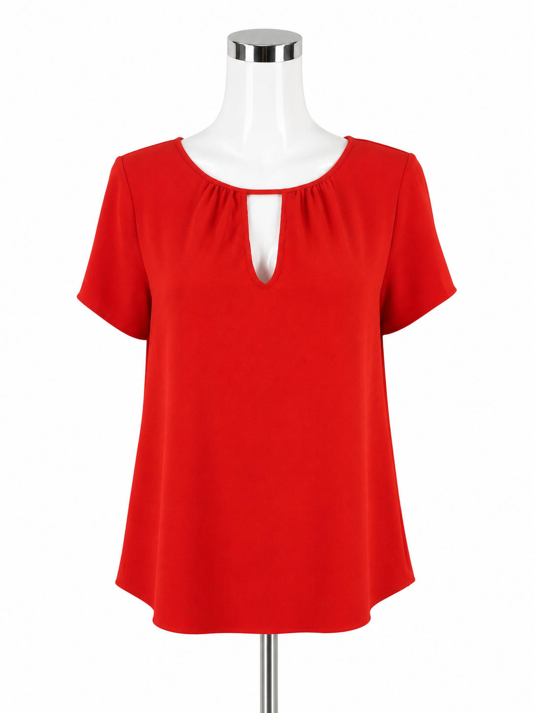 Ann Taylor Orange Flutter Sleeve Keyhole Peplum Blouse Size XS