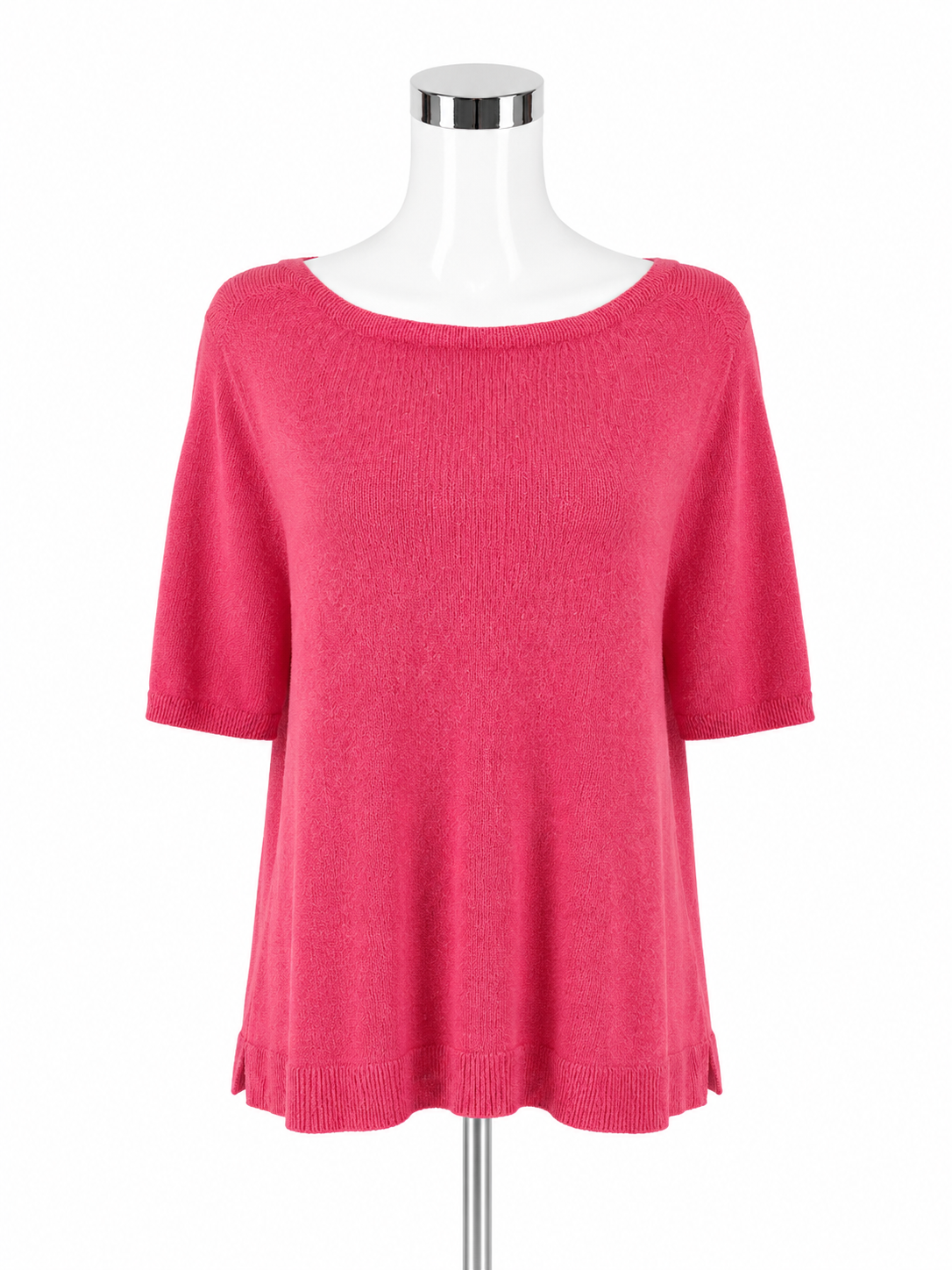 Ann Taylor Heathered Pink Linen Blend Boatneck Top Size Large