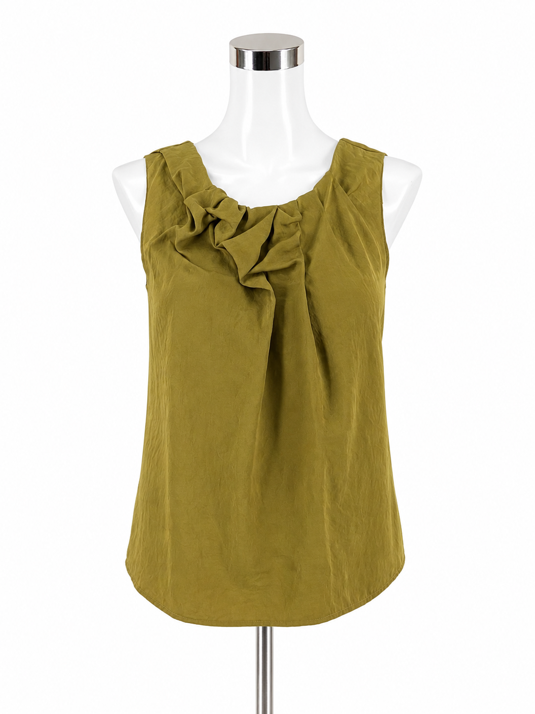 Ann Taylor LOFT Petite Twist Knot Sleeveless Shell Top Olive Green Size XS Petite