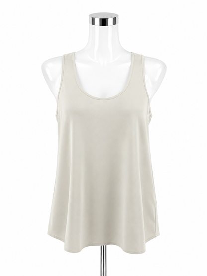 Abound Racerback High-Low Tunic Tank Top Cream Size Small