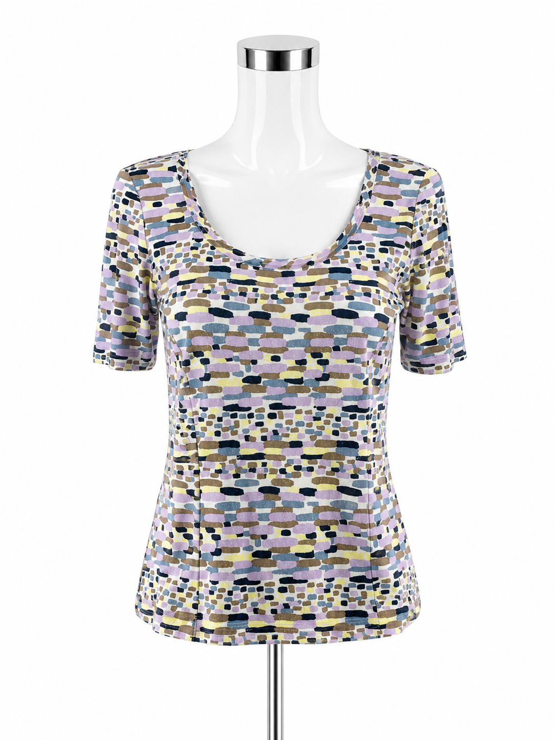 St. John Sport Vintage 2008 Abstract Print Scoop Neck Top Size Petite