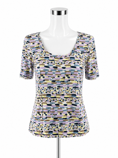 St. John Sport Vintage 2008 Abstract Print Scoop Neck Top Size Petite