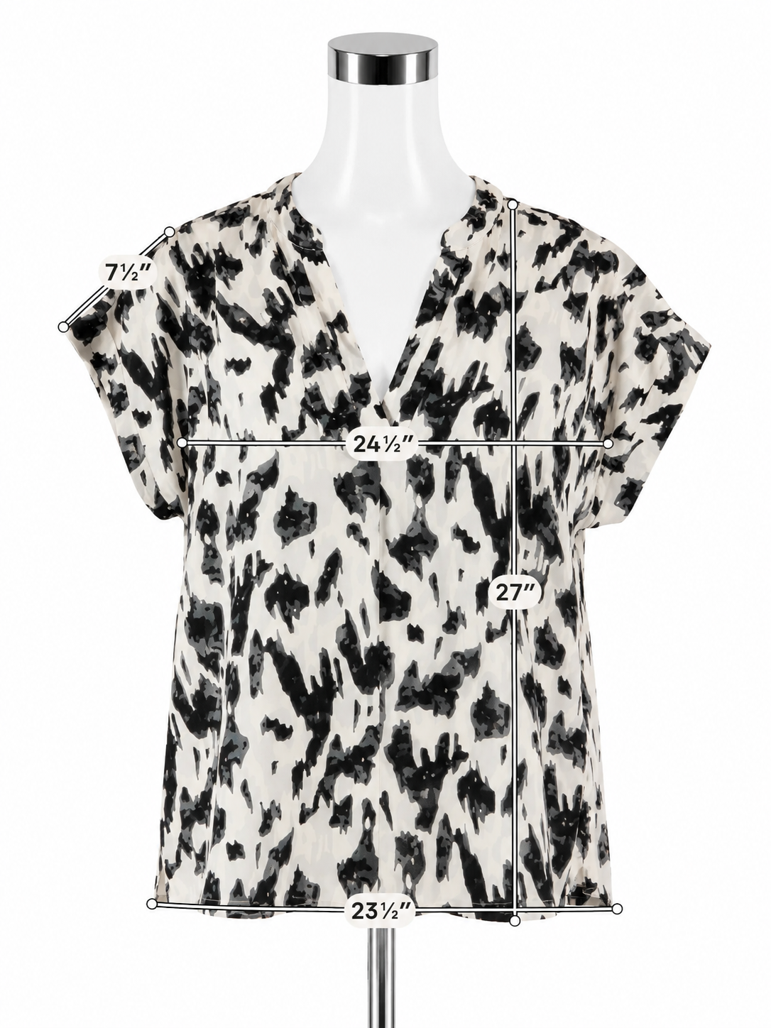 Jodifl Abstract Print V-Neck Dolman Sleeve Blouse Top Size Medium