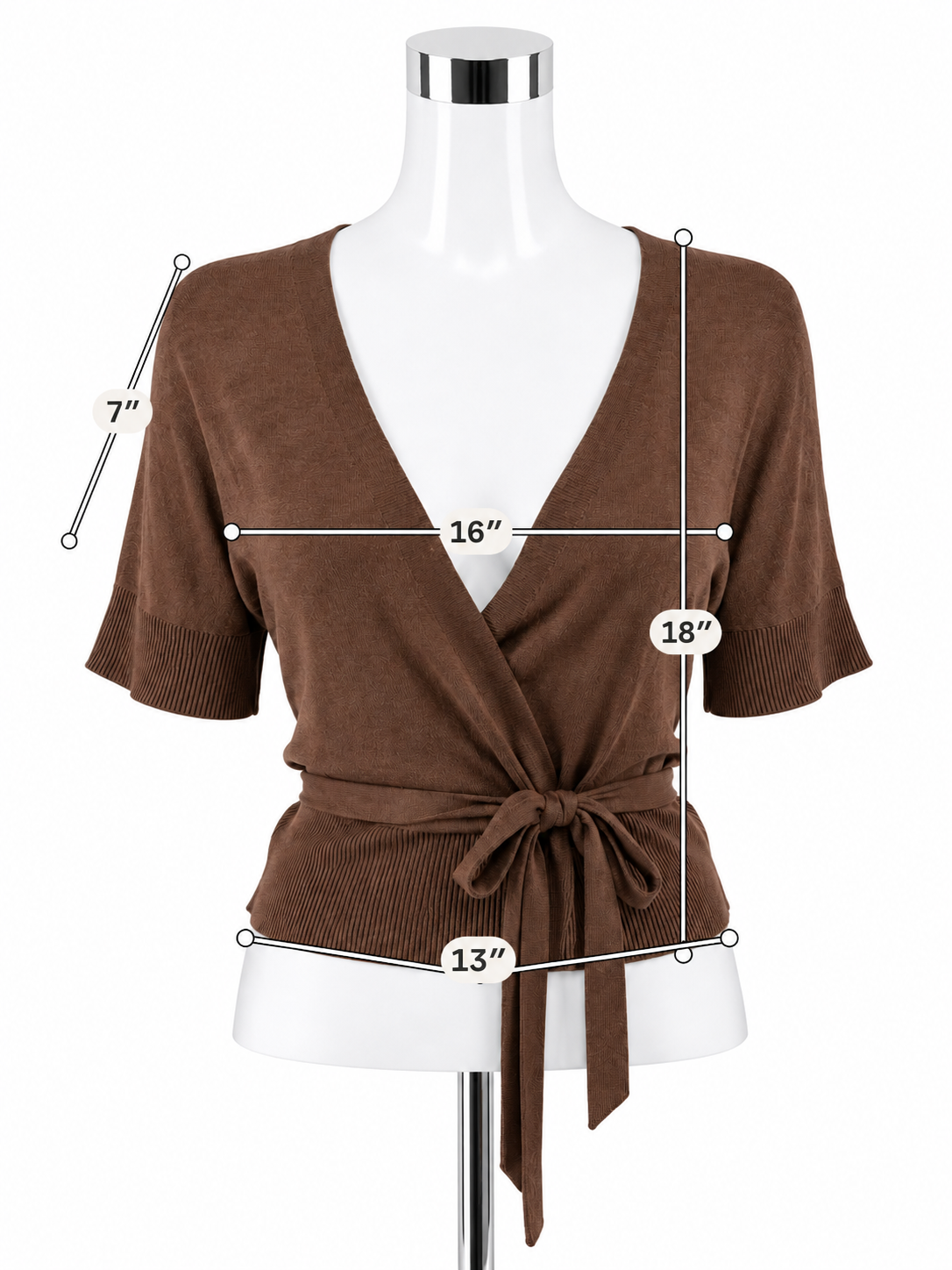 Theory Silk Cotton Blend Dolman Sleeve Wrap Top Brown Size Medium