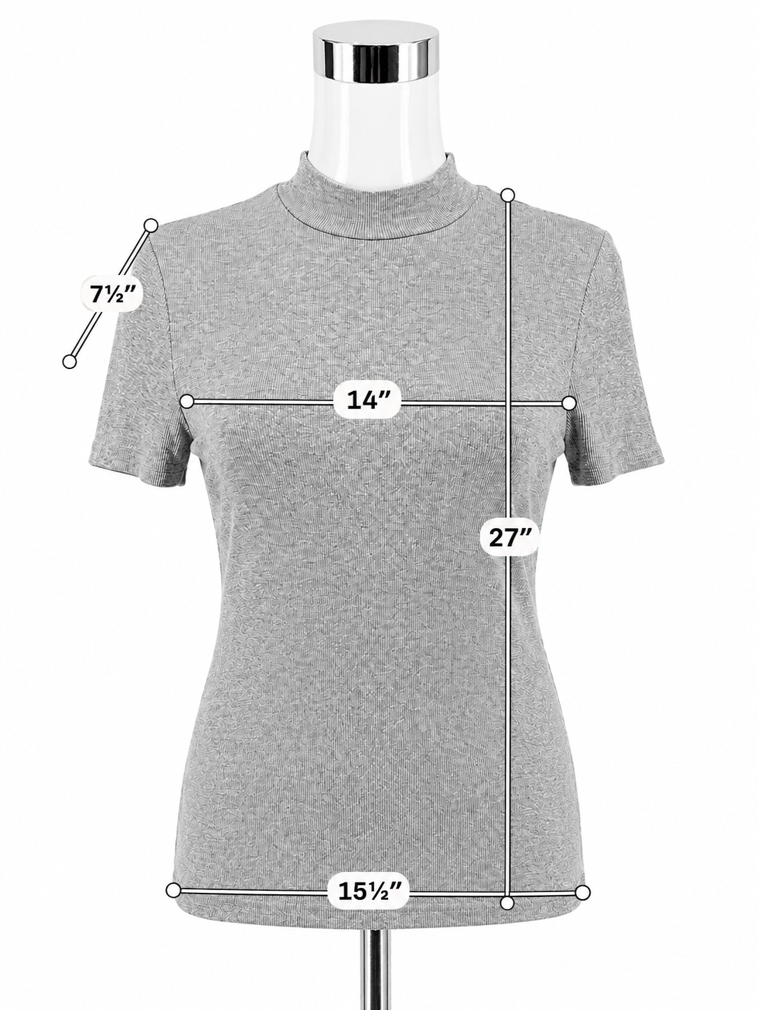 Pure + Good Anthropologie Ribbed Mock Neck Top Gray Size Large