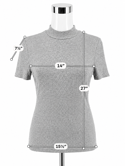 Pure + Good Anthropologie Ribbed Mock Neck Top Gray Size Large