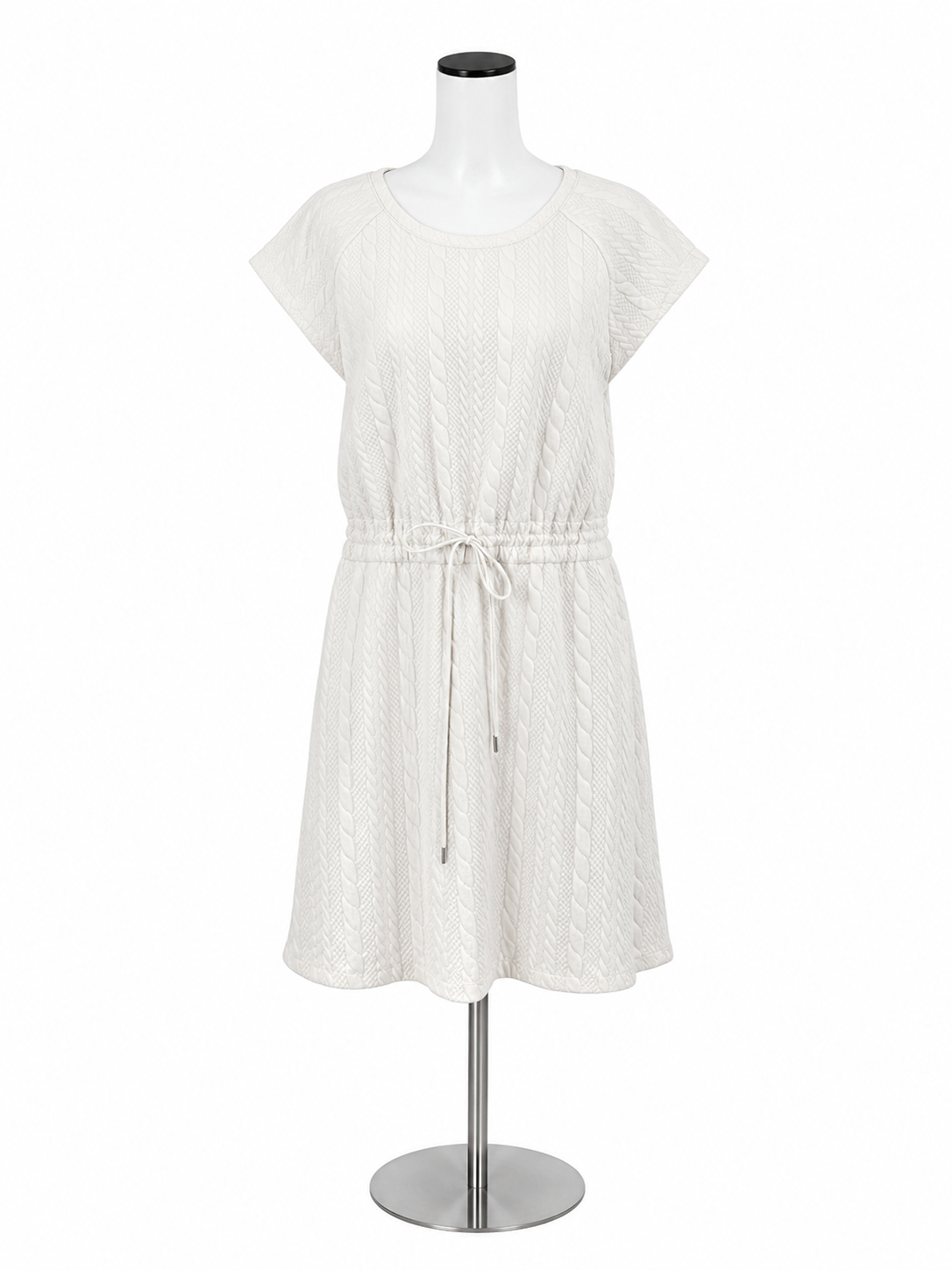 T by Talbots Quilted Textured Tunic Dress Ivory White Size Large NWT