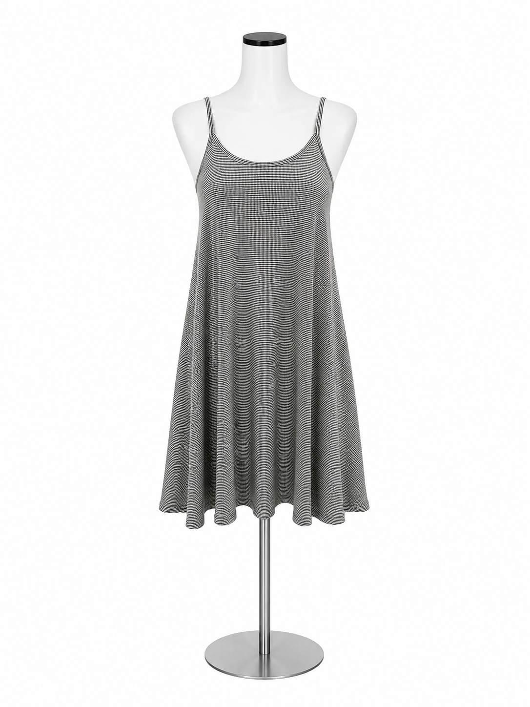 Hem &amp; Thread Black &amp; White Striped Lace-Up Back Swing Dress Size Medium