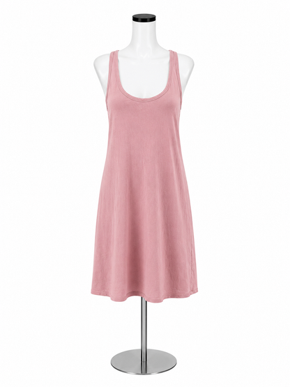 J. Crew Pink Slub Cotton Racerback Tank Midi Dress Size Large