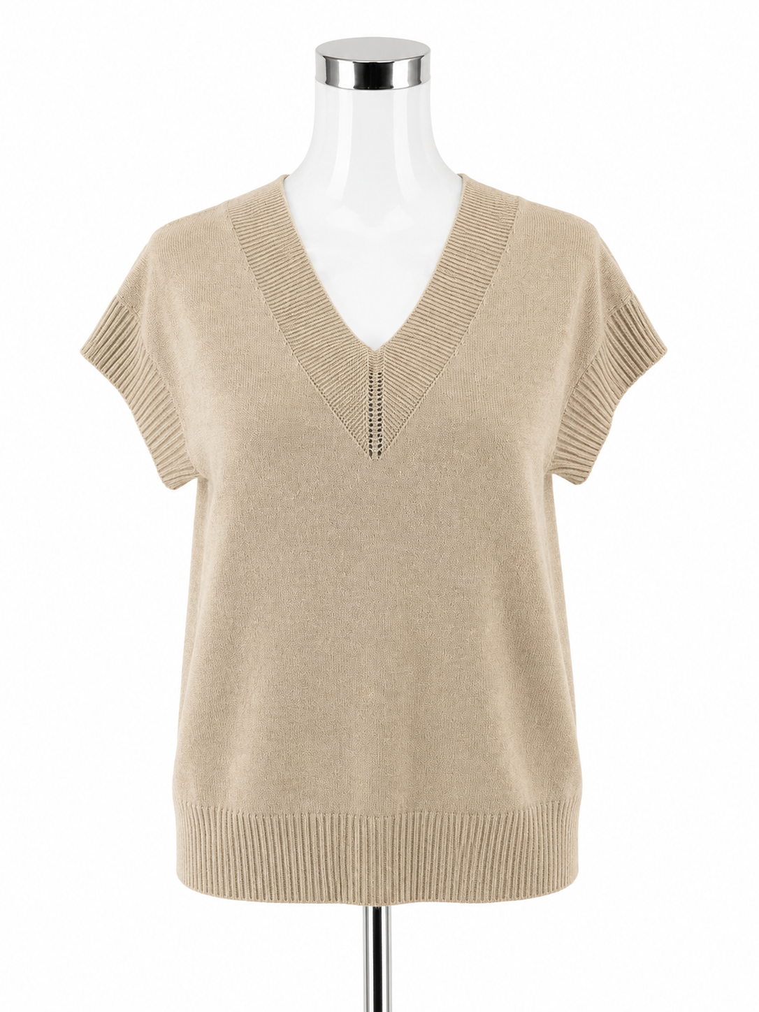 Cyrus V-Neck Cap Sleeve Sweater Vest Tan XS New With Tags