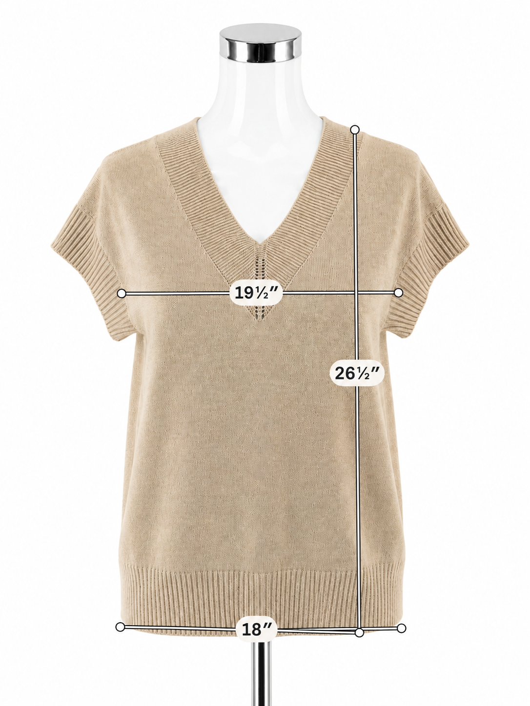 Cyrus V-Neck Cap Sleeve Sweater Vest Tan XS New With Tags