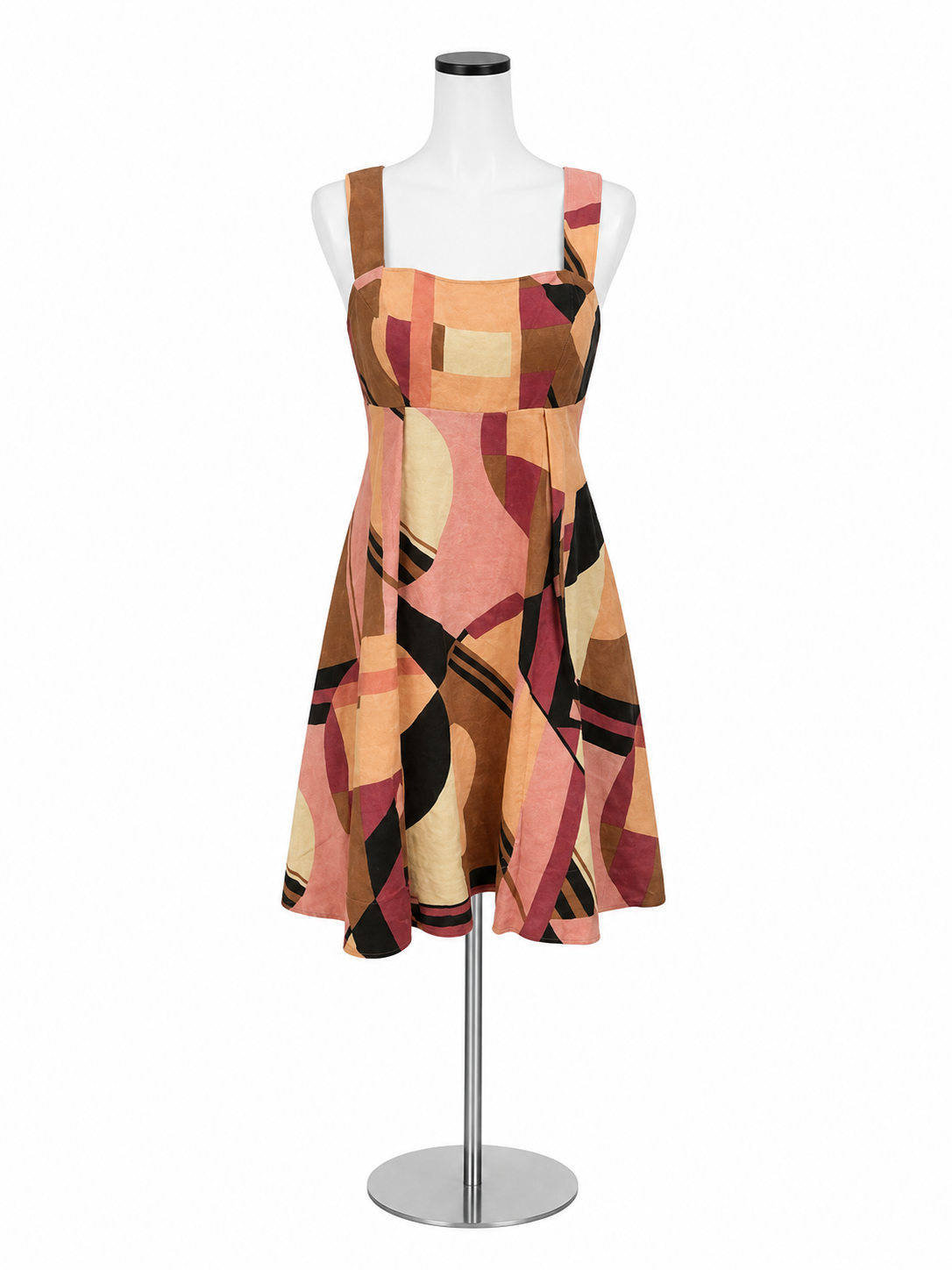 Banana Republic Elessa Linen Mini Dress Geometric Print Pink Tan Size 4