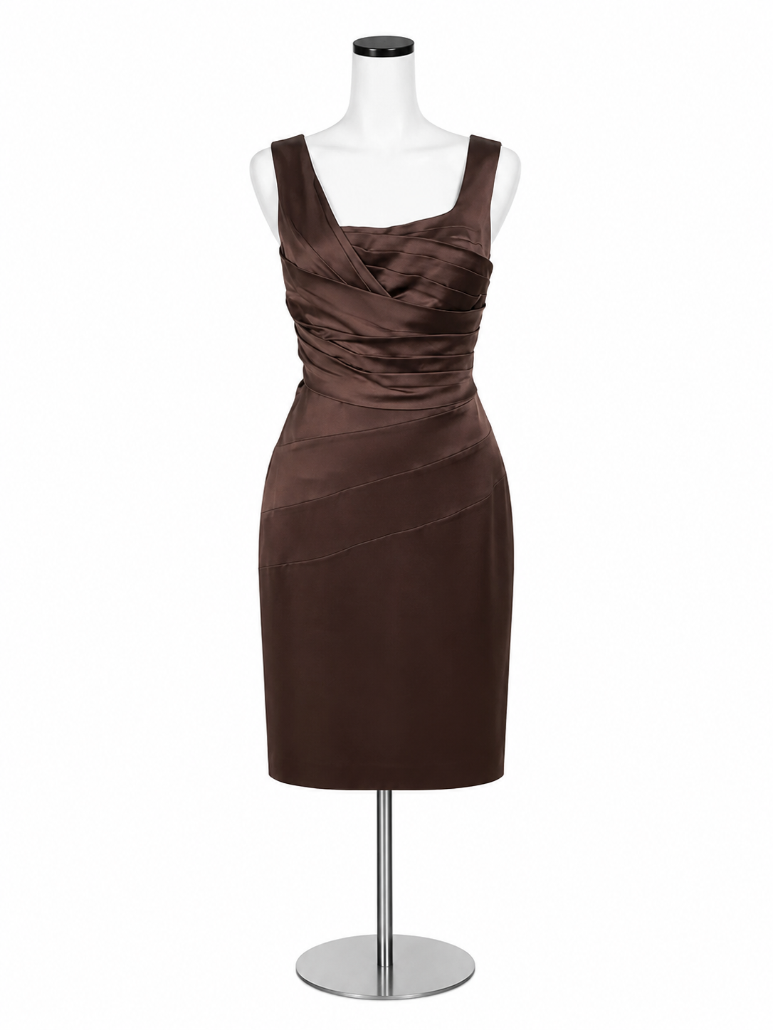 Antonio Melani Purple Asymmetrical Pleated Sheath Dress Size 10
