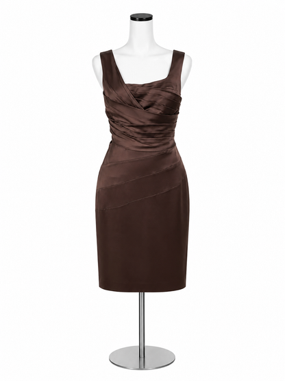 Antonio Melani Purple Asymmetrical Pleated Sheath Dress Size 10
