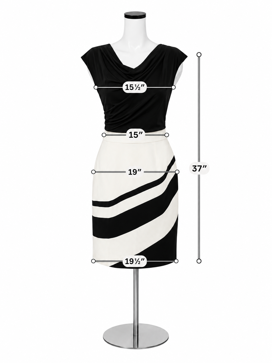 Sweetie One New York Black &amp; White Colorblock Cowl Neck Sheath Dress Size 10 NWT