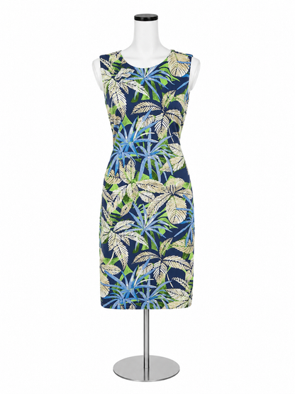 J.McLaughlin Catalina Cloth Tropical Palm Print Sheath Dress Size Medium