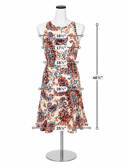 Shoshanna Penelope Paisley Print 100% Silk Dress Size 12