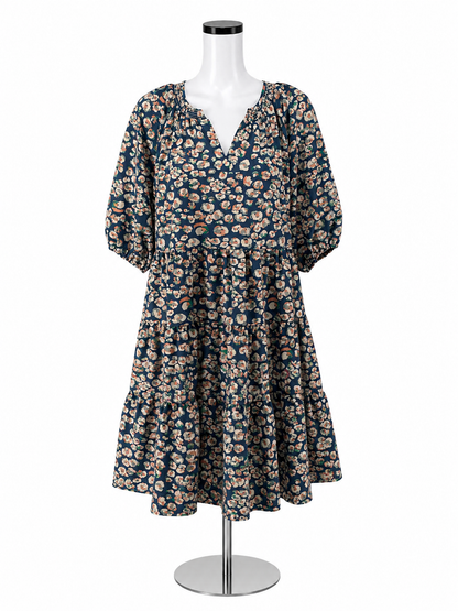 Michelle McDowell Floral Tiered Babydoll Dress with Pockets Size Large