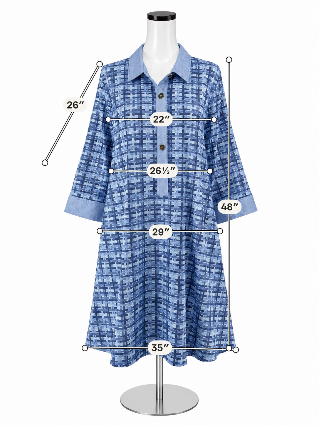 J. McLaughlin Carter Catalina Cloth Tunic Dress Blue Print NWT | XL