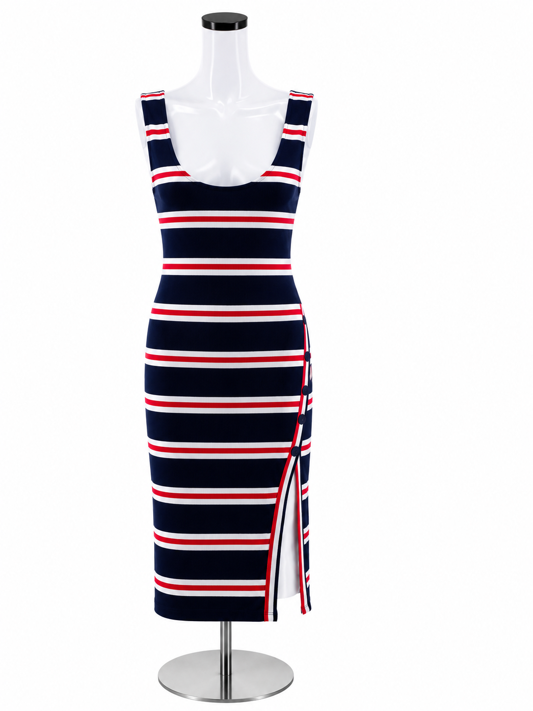 Derek Heart Rebel Heart Striped Bodycon Midi Dress Size Large