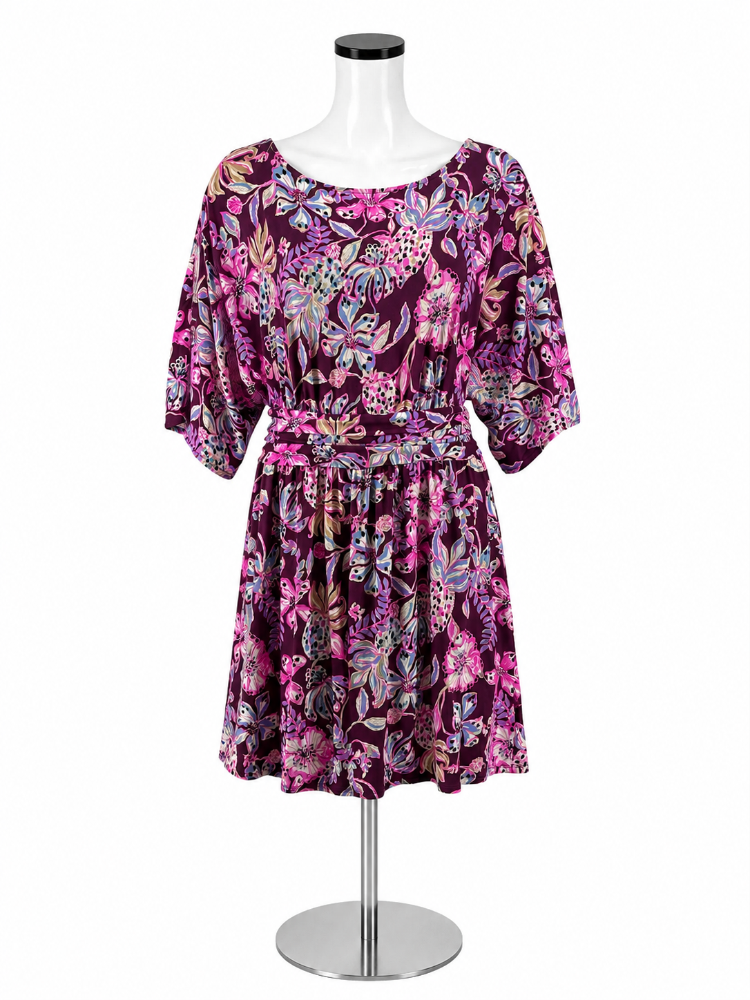 Lilly Pulitzer Ali V-Neck Dress Bay Dreamin Floral Tie Waist Size Large