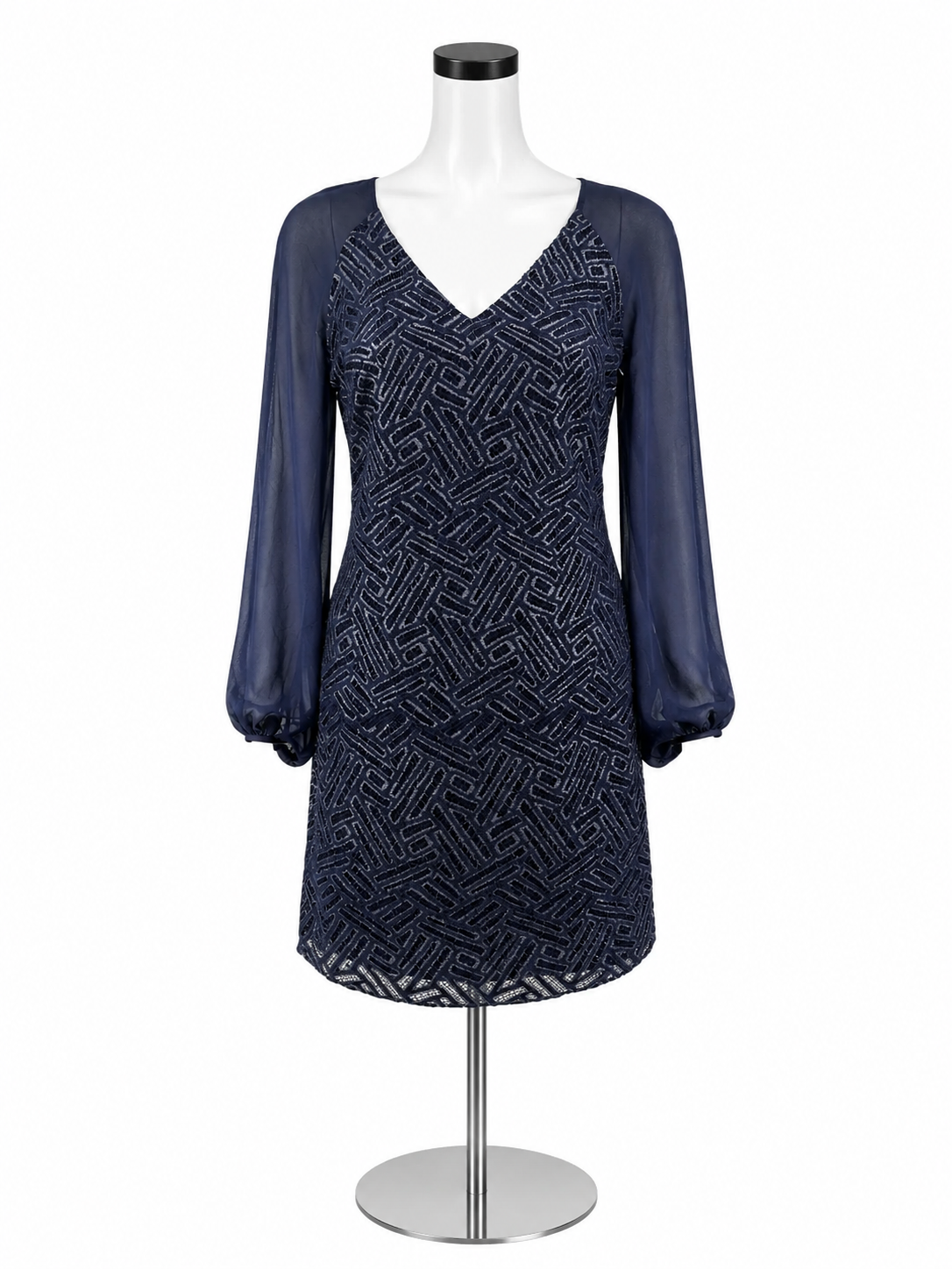 Lilly Pulitzer Mariella Navy Lace Sheer Sleeve Dress Size 0