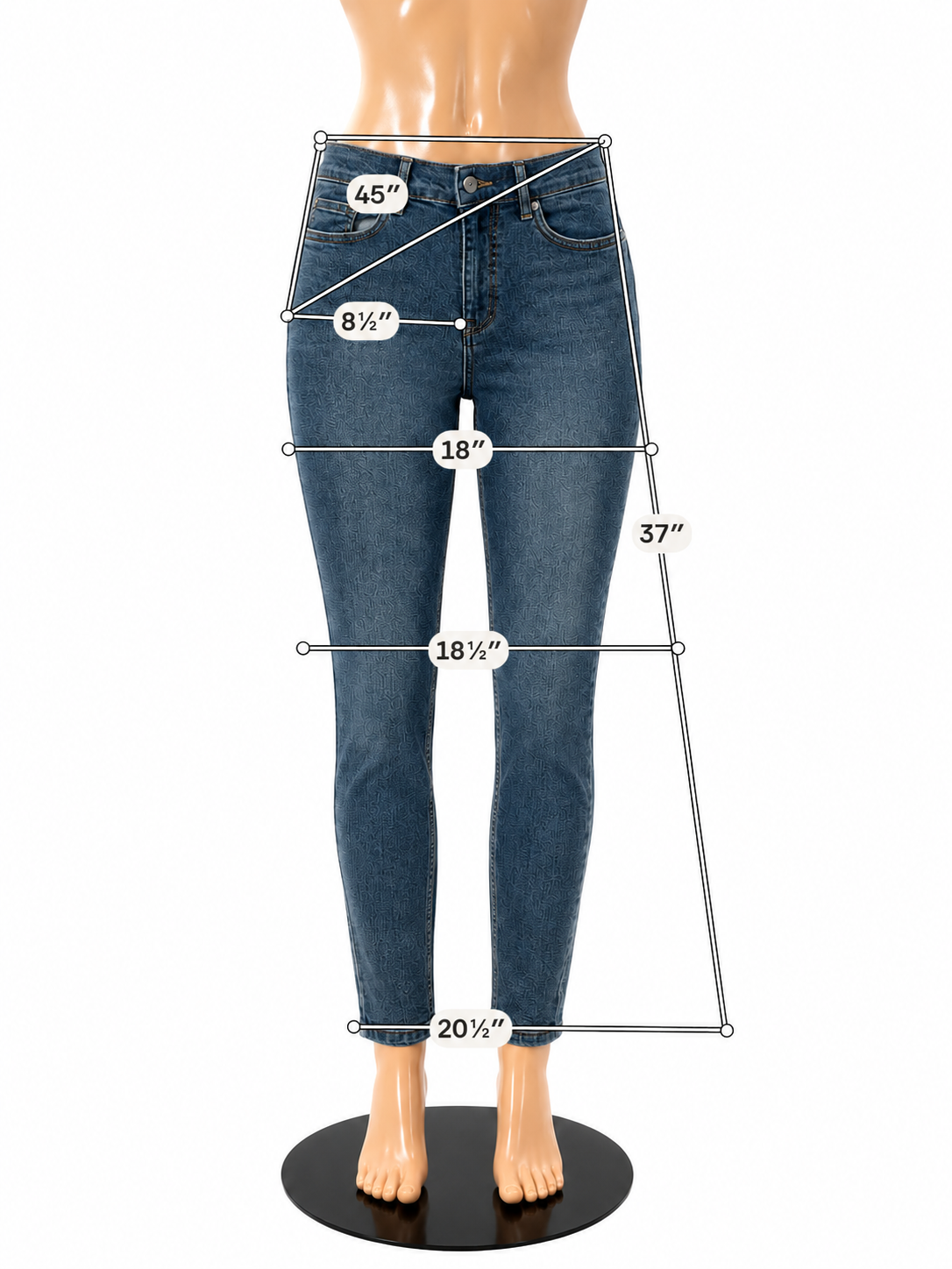 Venus Size 10 Blue Solid Pre-Owned Ladies Jeans