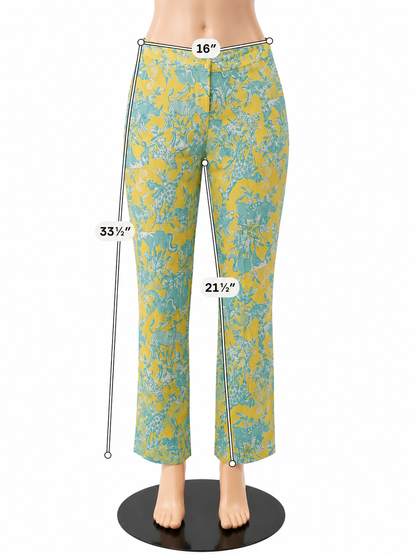 Lilly Pulitzer Worth Skinny Ankle Pants Chica de Larga Print Size 8