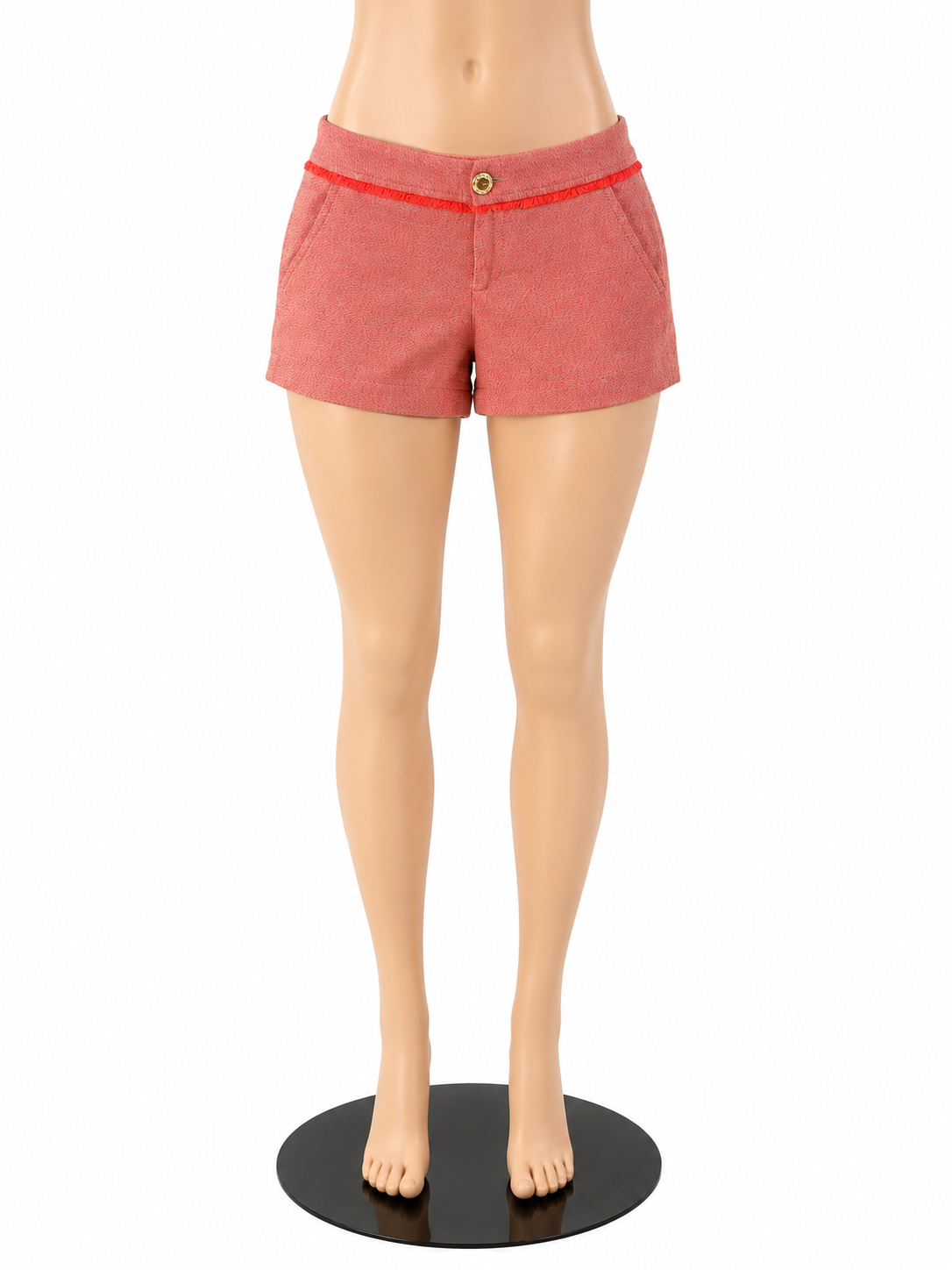 Lilly Pulitzer Walsh Tweed Fringe Shorts Coral Orange Heathered Size 2
