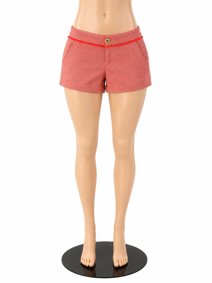 Lilly Pulitzer Walsh Tweed Fringe Shorts Coral Orange Heathered Size 2