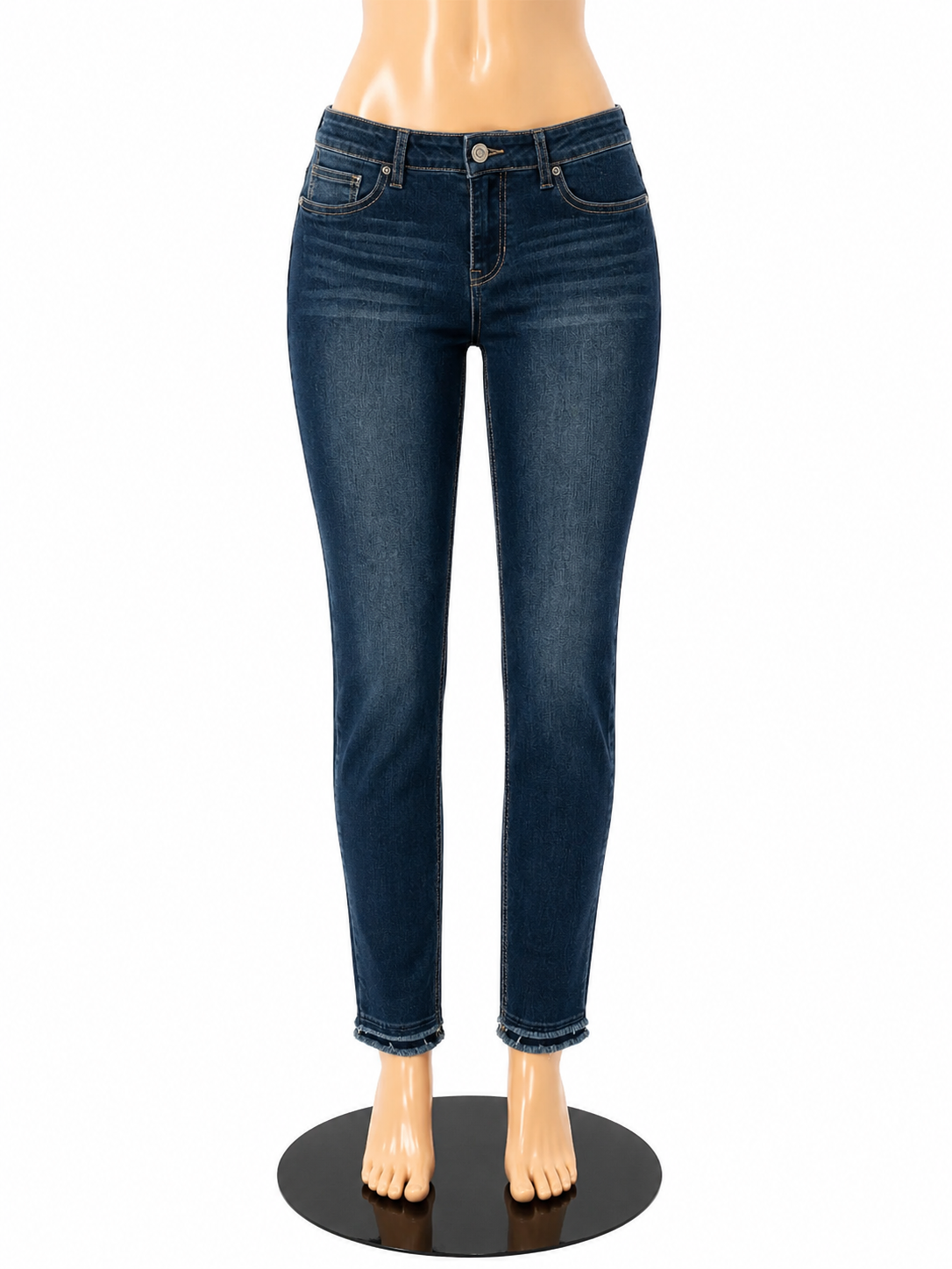 Maurices Mid Rise Skinny Ankle Jeans Raw Hem Dark Wash NWT Size Medium
