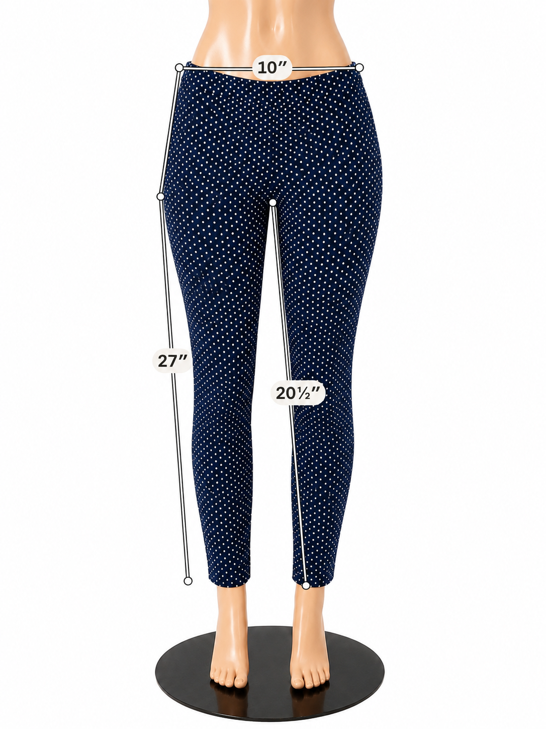 Talbots Polka Dot Chatham Ankle Pants Navy White Stretch Size 8
