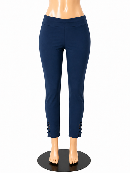 Attyre New York Navy Blue Pull-On Stretch Ankle Pants Size 10