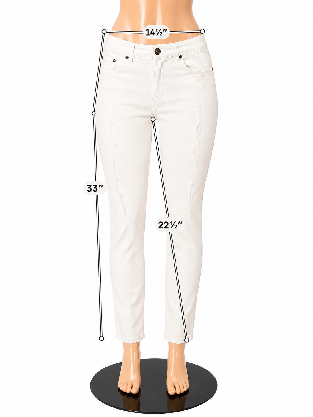 Pistola Aline High Rise Crop Skinny Jeans White Distressed Size 31